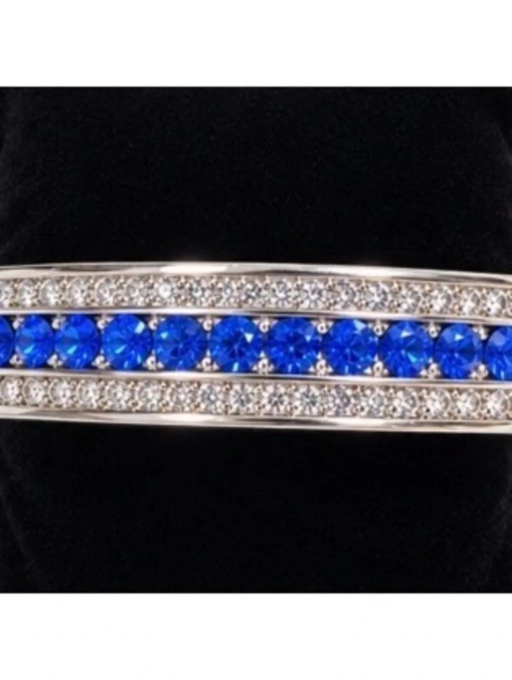 Camrose & Kross Jacqueline Kennedy JBK Blue and Clear Crystal Bangle